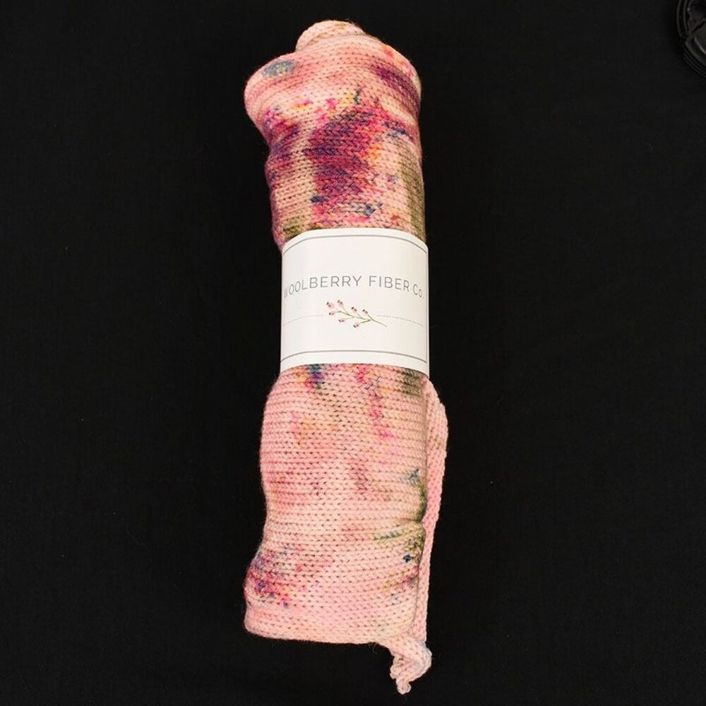 Woolberry Fiber Co. Yarn Simple Sock Blank Merino Nylon Pressed Peony Misfit